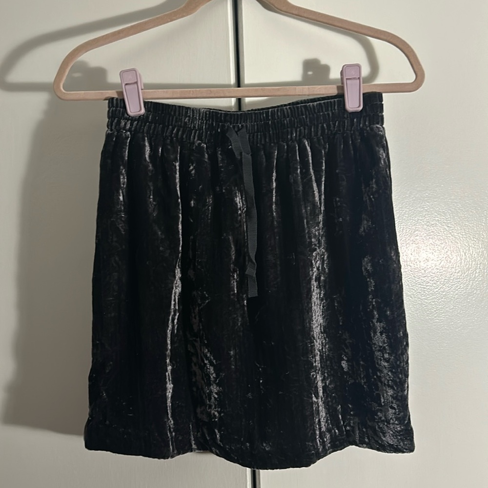 Loft gray crushed velvet skirt